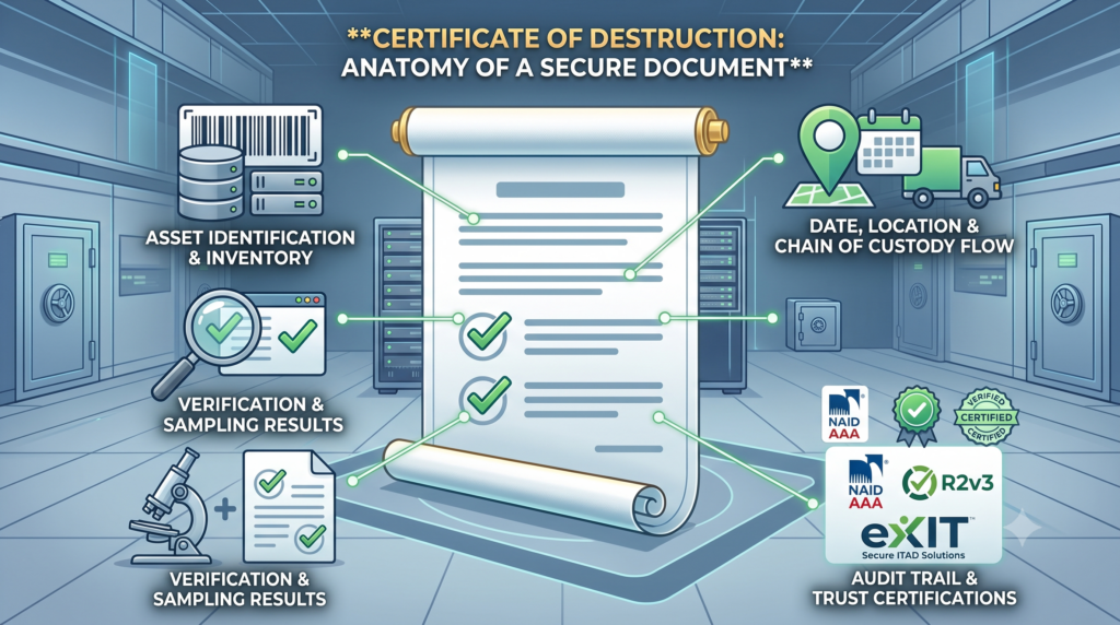 What a Certificate of Destruction Actually Contains, And What To Look For